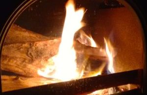 flame in woodburner